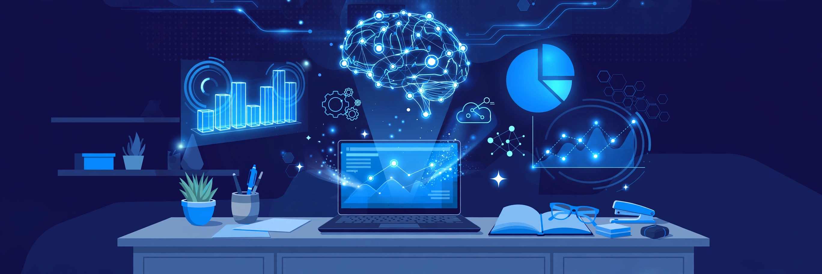 AI tools helping a small business workspace